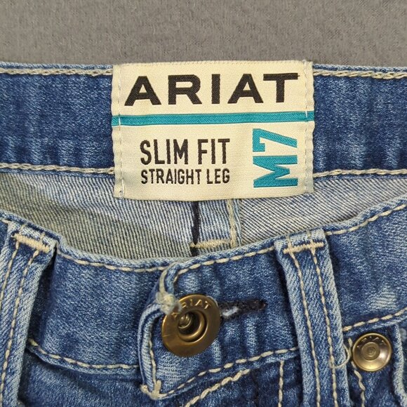 Ariat Jeans Men's 29x30 Blue M7 Slim Wessley Straight Western Denim - Picture 8 of 12